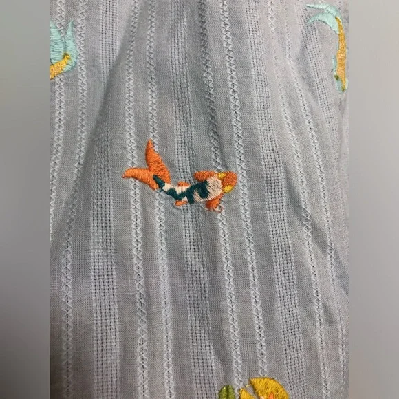 Anthropologie Maeve light blue Embroidered Dress Shirt S - Picture 6 of 12